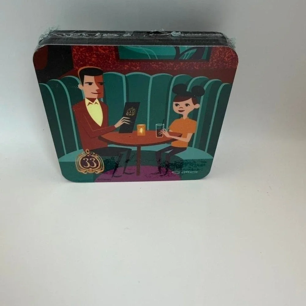 Disney Club 33 Shag Salon Nouveau Coaster Set Disneyland Exclusive Rare